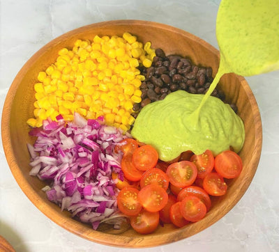 PACK'D Black Bean Salad with Creamy Avocado Dressing