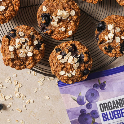 Blueberry Oat Breakfast Muffins by PACK'D