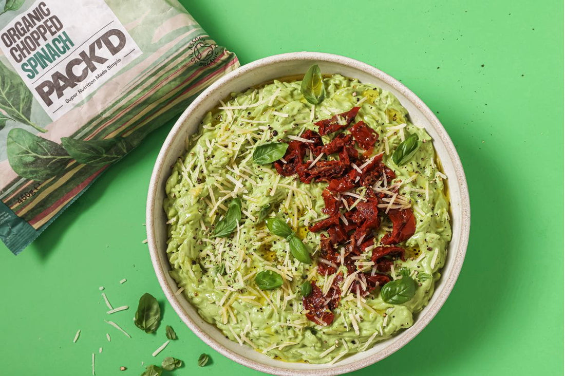 PACK'D creamy spinach cashew orzo