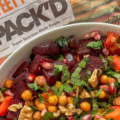 PACK'D Organic sweet potato and beetroot salad