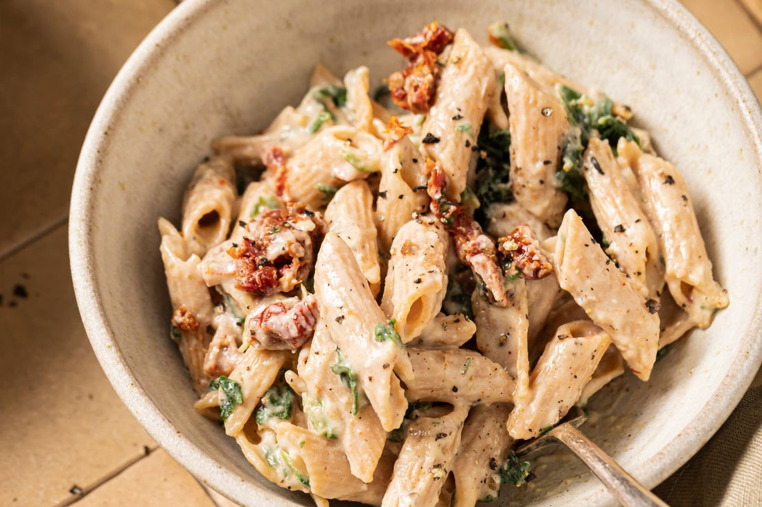 One pan creamy sun-dried tomato and spinach one pot