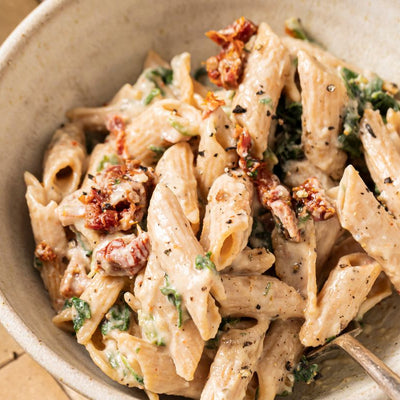 One pan creamy sun-dried tomato and spinach one pot