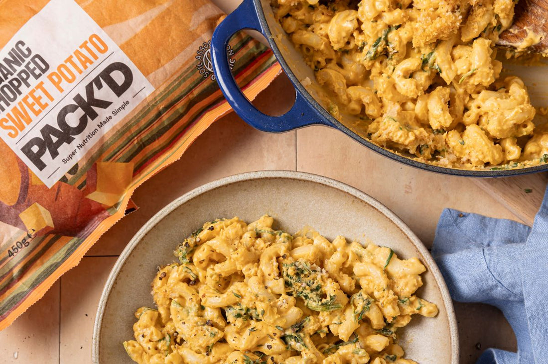Sweet Potato Mac N Cheese With Garlicky Breadcrumbs
