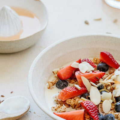 A bowl of PACKD summer fruits and berries.
