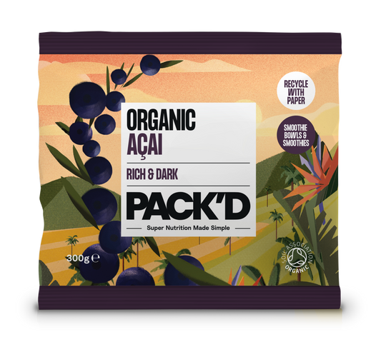 Pack'd Frozen Organic Acai 300g Front Packaging