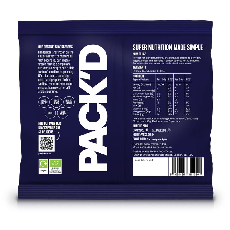 Nutritional information for PACK&