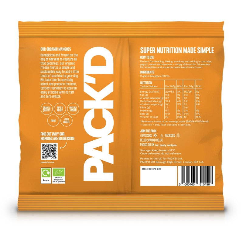 Nutritional information for PACK&