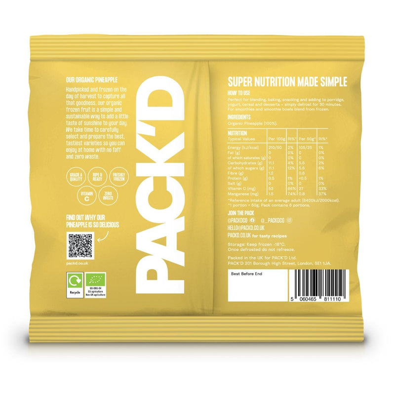 Nutritional information for PACK&